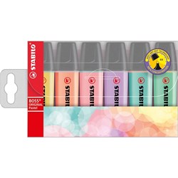 Stabilo Boss Original Highlighter Chisel 2-5mm Pastel Assorted Wallet Of 6