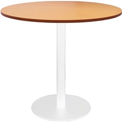 Rapidline Estillo Disc Base Round Table 900D x 755mmH Beech Top White Base