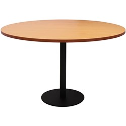 Rapidline Estillo Disc Base Round Table 1200D x 755mmH Beech Top Black Base