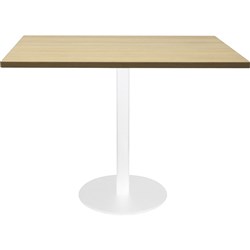 Rapidline Estillo Disc Base Square Meeting Table 900W x 900D x 755mmH Oak / White