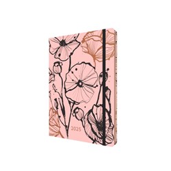 Collins Abstract Botanicals Diary Recycled A5 Week To View Pink