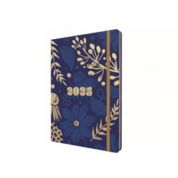 Collins Abstract Botanicals Diary Recycled A5 Week To View Navy