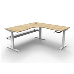 Rapidline Boost Manual Height Corner Workstation + Cable Tray 1800/1500W x 705-1155mmH