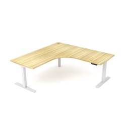 OLG Agile Motion 90 Degree Workstation LHR 1800/1800 x 750D x 620-1270mmH Wht/New Oak