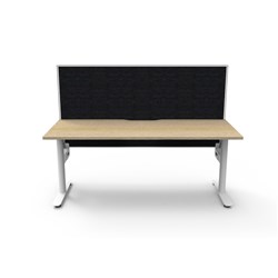 Rapidline Halo Static Single Sided Workstation + Screen 1800Wx750Dx1330mmH Oak/White