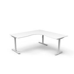 Rapidline Halo Static Corner Workstation 1800/1800W x 750D x 730mmH White/White