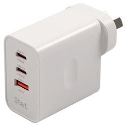 Stat 65W GaN USB-A And USB-C Fast Wall Charger White