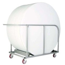 Durafurn Manhattan Banquet Package + Trolley + 10 Tables 1520 Diameter x 740mmH White