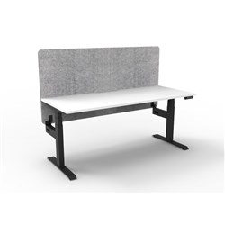 Rapidline Boost+ Single Sided Workstation + Grey Eco Screen 1500Wx750Dx620-1270mmH Wht/Blk