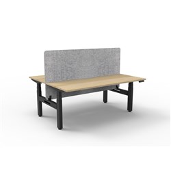 Rapidline Boost+ Back To Back Workstation + Grey Eco Screen 2 Person 1200mmW Oak/Black