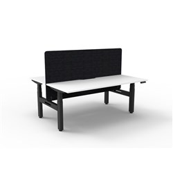 Rapidline Boost+ Back To Back Workstation + Black Eco Screen 2 Person 1200mmW White/Black