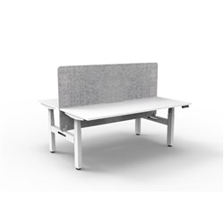 Rapidline Boost+ Back To Back Workstation + Grey Eco Screen 2 Person 1500mmW White/White