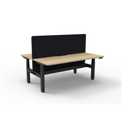 Rapidline Boost+ Back to Back Workstation + Black Eco Screen + Tray 2 Person 1500mmW Oak/Bl