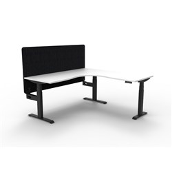 Rapidline Boost+ Corner Workstation + Black Eco Screen 1800/1500W White/Black