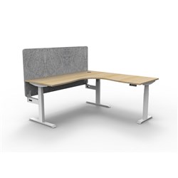 Rapidline Boost+ Corner Workstation + Grey Eco Screen 1800/1800W Oak/White