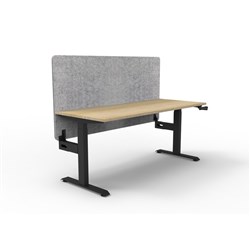 Rapidline Boost Manual Height Adjustable Single Workstation Grey Eco Screen 1200W Oak/Blk