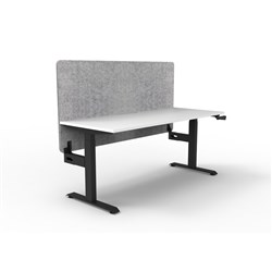 Rapidline Boost Manual Height Adjustable Single Workstation Grey Eco Screen 1200W Wht/Blk