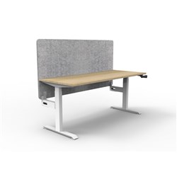 Rapidline Boost Manual Height Adjustable Single Workstation Grey Eco Screen 1500W Oak/Wht