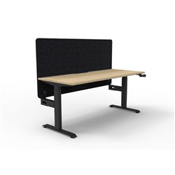 Rapidline Boost Manual Height Adjustable Single Workstation Black Eco Screen 1800W Oak/Blk
