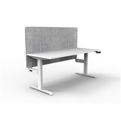 Rapidline Boost Manual Height Adjustable Single Workstation Grey Eco Screen 1800W Wht/Wht