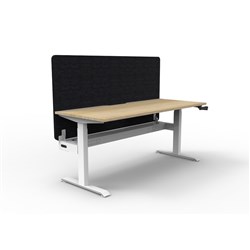 Rapidline Boost Manual Height Adjustable Single Workstation Blk Eco Screen+Tray 1200W O/W