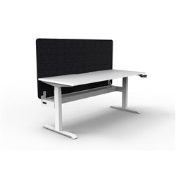 Rapidline Boost Manual Height Adjustable Single Workstation Blk Eco Screen+Tray 1500W W/W