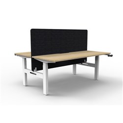 Rapidline Boost Manual Height Adjust B2B Workstation Blk Eco Screen 2 Person 1500W Oak/Wht