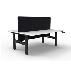 Rapidline Boost Manual Height Adjust B2B Workstation Blk Eco Screen 2 Person 1500W Wht/Blk