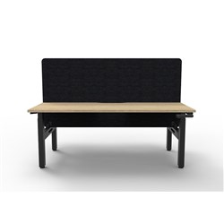 Rapidline Boost Manual Height Adjust B2B Workstation Blk Eco Screen 2 Person 1800W Oak/Blk