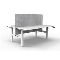 Rapidline Boost Manual Height Adjust B2B Workstation Gry Eco Screen 2 Person 1800W Wht/Wht