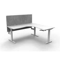Rapidline Boost Manual Adjust Corner Workstation Grey Eco Screen 1500/1500W White/White