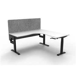 Rapidline Boost Manual Adjust Corner Workstation Grey Eco Screen 1800/1500W White/Black