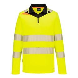 Portwest DX4 Hi-Vis Polo Shirt Long Sleeve Extra Large Yellow And Black