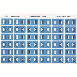 Avery Alphabet Coding Label H Side Tab 25x38mm Blue Pack Of 180