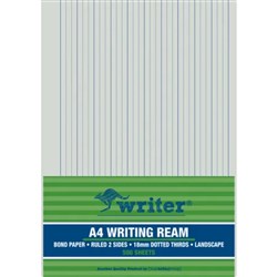 Writer A4 Exam Paper 18mm Dotted Thirds Landscape 500 Sheets